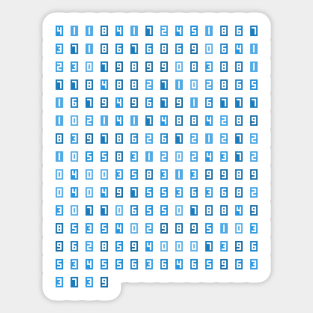 200 digit prime numbers (cyan rectangles) Sticker